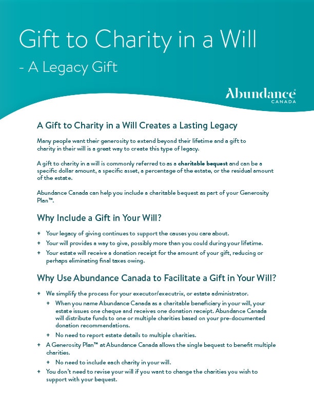 Gift to Charity in a Will